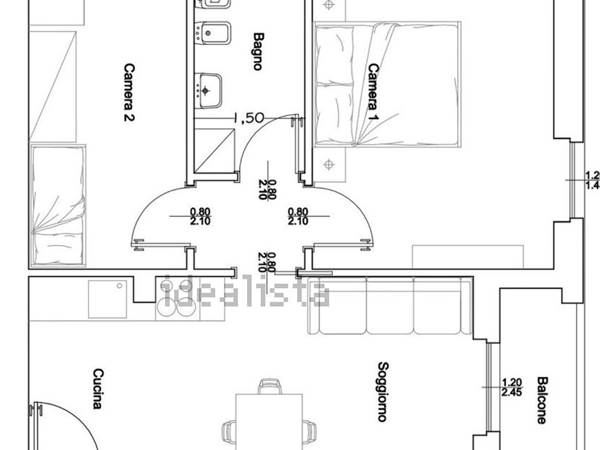 Melzo  3 locali completamente ristrutturato 